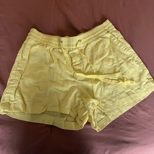 Yellow linen shorts by Gap